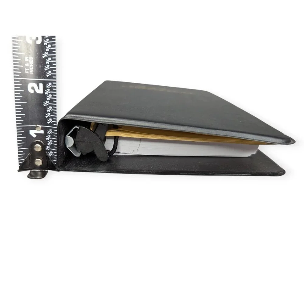 Black Address Spiral Bound Book with Individual Address Cards w/ Gold Lettering